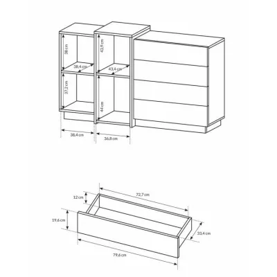 Hálószoba szett ággyal 160x200 SYLVANIA 1 - kraft tölgy arany / fehér + INGYENES LED világítás