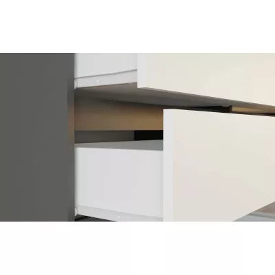 Széles komód fiókokkal és ajtókkal ELBE - antracit / fehér