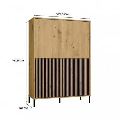 Négyajtós polcos elem 104 cm ELBA - artisan tölgyfa