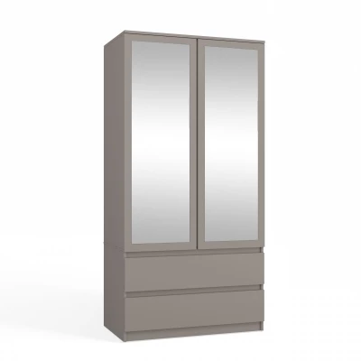 Előszobai szekrény 90 cm tükörrel TAAVI - szürke