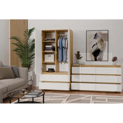 Előszobai gardrób 90 cm TAAVI - artisan tölgy / fehér