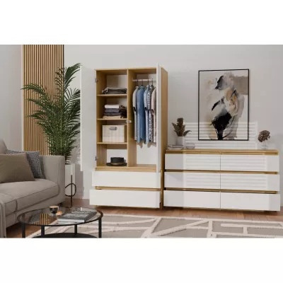 Előszobai gardrób 90 cm TAAVI - artisan tölgy / fehér