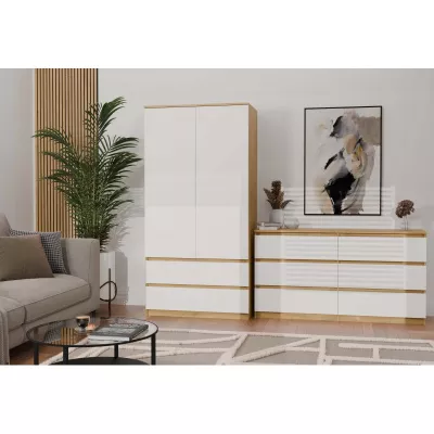Előszobai gardrób 90 cm TAAVI - artisan tölgy / fehér