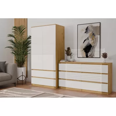 Előszobai gardrób 90 cm TAAVI - artisan tölgy / fehér
