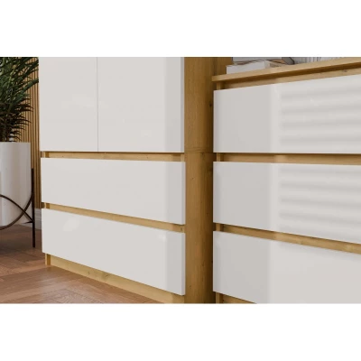 Előszobai gardrób 90 cm TAAVI - artisan tölgy / fehér