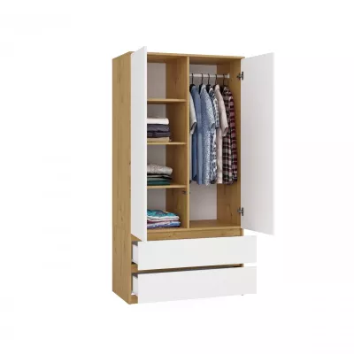 Előszobai gardrób 90 cm TAAVI - artisan tölgy / fehér