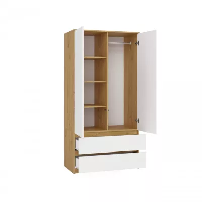 Előszobai gardrób 90 cm TAAVI - artisan tölgy / fehér