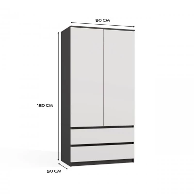 Előszobai szekrény 90 cm TAAVI - antracit / fehér