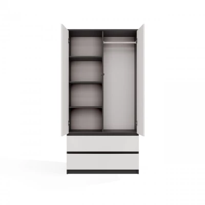 Előszobai szekrény 90 cm TAAVI - antracit / fehér