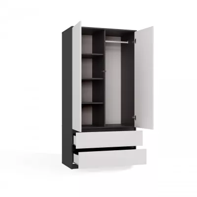 Előszobai szekrény 90 cm TAAVI - antracit / fehér