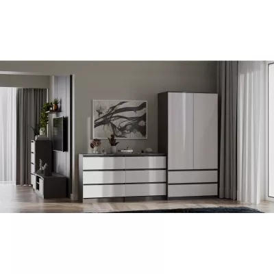 Előszobai szekrény 90 cm TAAVI - antracit / fehér