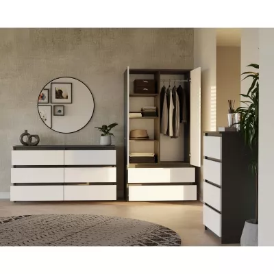 Előszobai szekrény 90 cm TAAVI - antracit / fehér