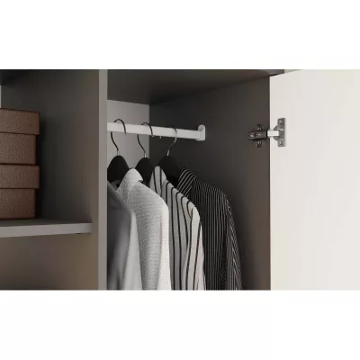 Előszobai szekrény 90 cm TAAVI - antracit / fehér