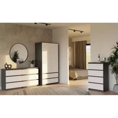 Előszobai szekrény 90 cm TAAVI - antracit / fehér