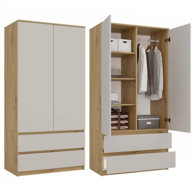 Előszobai gardrób 90 cm TAAVI - artisan tölgy / kasmír