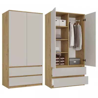 Előszobai gardrób 90 cm TAAVI - artisan tölgy / kasmír