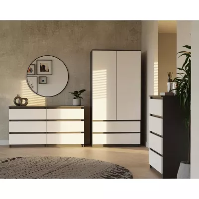 Előszobai szekrény 90 cm TAAVI - antracit / fehér