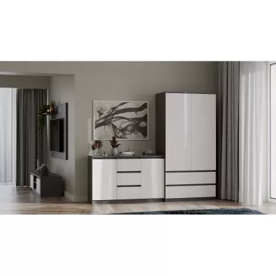 Előszobai szekrény 90 cm TAAVI - antracit / fehér