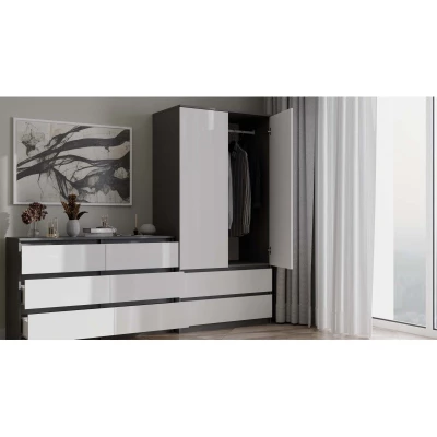 Előszobai szekrény 90 cm TAAVI - antracit / fehér