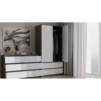 Előszobai szekrény 90 cm TAAVI - antracit / fehér