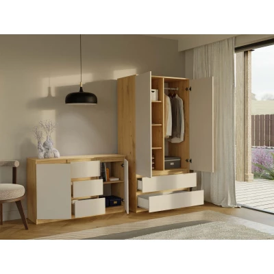 Előszobai gardrób 90 cm TAAVI - artisan tölgy / kasmír