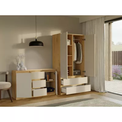 Előszobai gardrób 90 cm TAAVI - artisan tölgy / kasmír