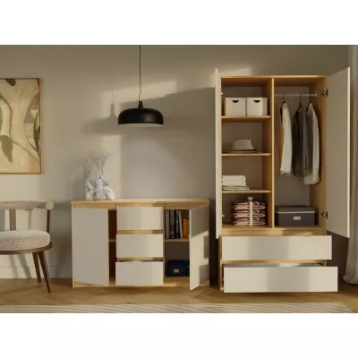 Előszobai gardrób 90 cm TAAVI - artisan tölgy / kasmír