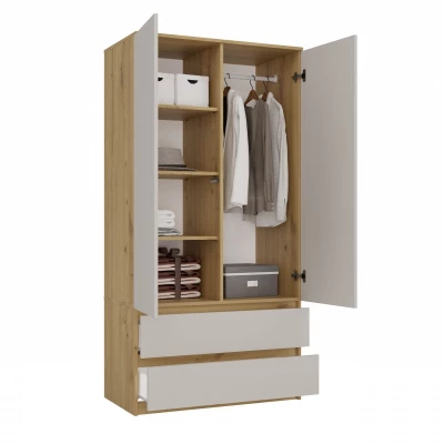 Előszobai gardrób 90 cm TAAVI - artisan tölgy / kasmír