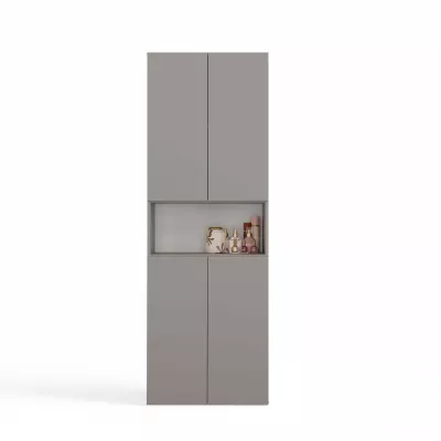 Fürdőszobaszekrény 60 cm szennyestartó kosárral és polccal ATSO 6 - szürke