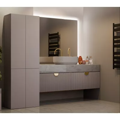 Fürdőszobaszekrény 60 cm szennyestartó kosárral ATSO 5 - szürke