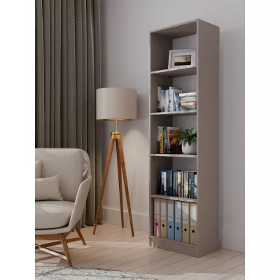 Keskeny könyvespolc RAUNO - 50 cm, szürke
