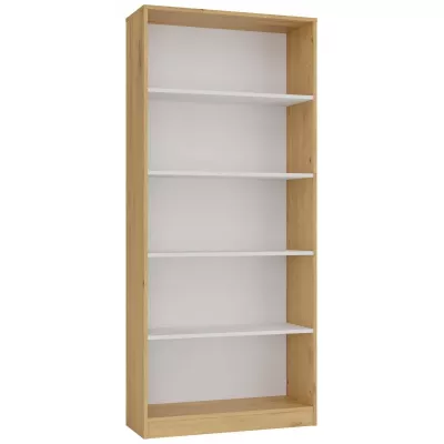 Keskeny könyvespolc RAUNO - 80 cm, artisan tölgy / fehér
