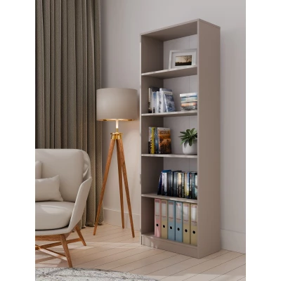 Keskeny könyvespolc RAUNO - 60 cm, szürke