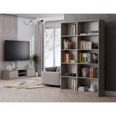 Keskeny könyvespolc RAUNO - 60 cm, szürke