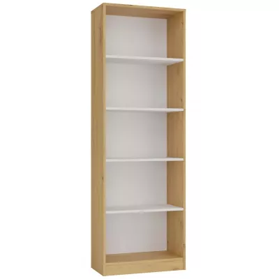 Keskeny könyvespolc RAUNO - 60 cm, artisan tölgy / fehér