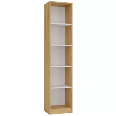 Keskeny könyvespolc RAUNO - 40 cm, artisan tölgy / fehér