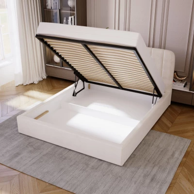 Kárpitozott ágy 140x200 MARGARIDA 2 - bézs