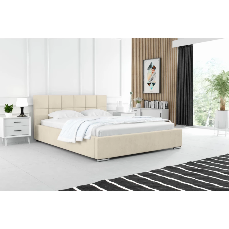 Modern kárpitozott ágy 120x200 RUBINA - vanília