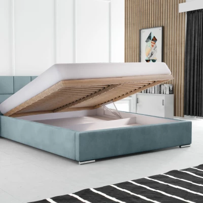 Modern kárpitozott ágy 120x200 RUBINA 2 - sötétkék