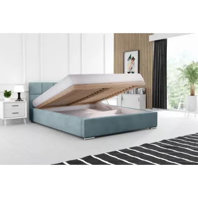 Modern kárpitozott ágy 120x200 RUBINA 2 - sötétkék