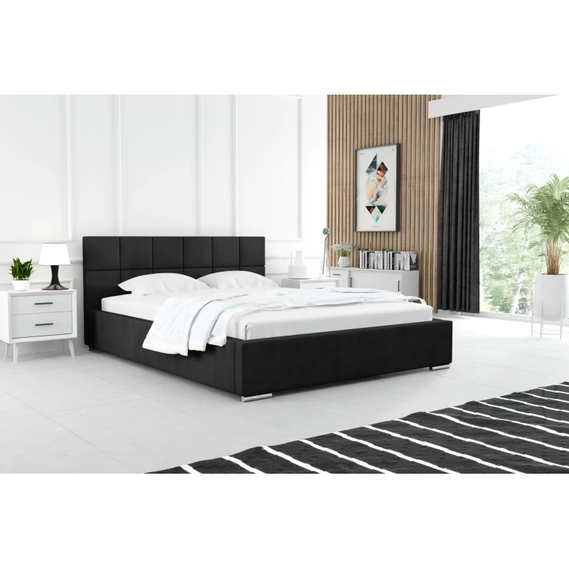 Modern kárpitozott ágy 120x200 RUBINA 2 - sötétszürke