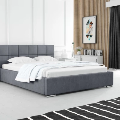 Modern kárpitozott ágy 160x200 RUBINA 2 - szürke