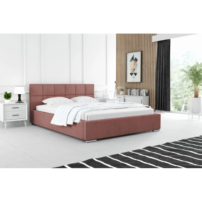 Modern kárpitozott ágy 160x200 RUBINA 2 - rózsaszín