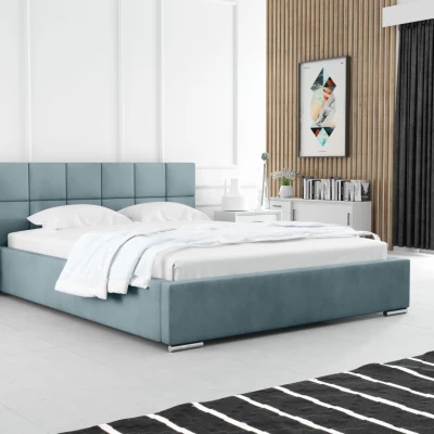 Modern kárpitozott ágy 160x200 RUBINA 2 - kék