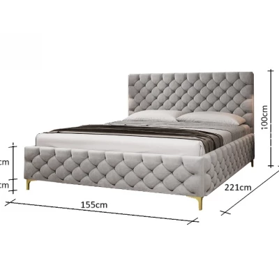 Kárpitozott ágy 140x200 RUBBINA 2 - fekete