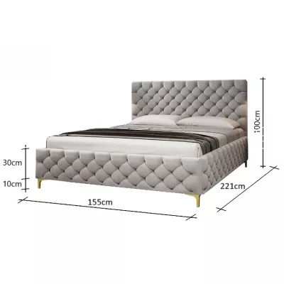 Kárpitozott ágy 140x200 RUBBINA 2 - fekete