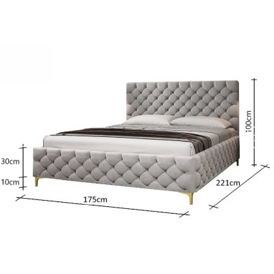 Kárpitozott ágy 160x200 RUBBINA 2 - fekete