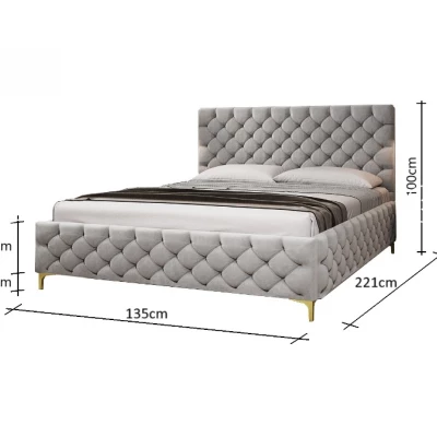 Kárpitozott ágy 120x200 RUBBINA - fekete