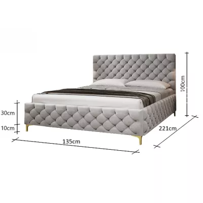 Kárpitozott ágy 120x200 RUBBINA - fekete
