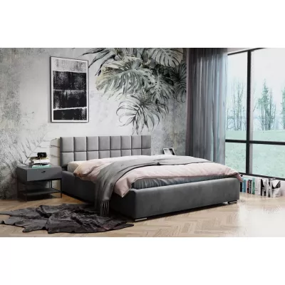 Kárpitozott ágy 160x200 RICARDINA 2 steppelt fejtámlával - szürke